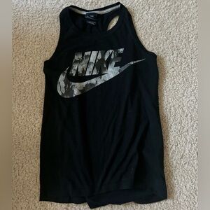Nike Black High Neck Tank Top with Logo